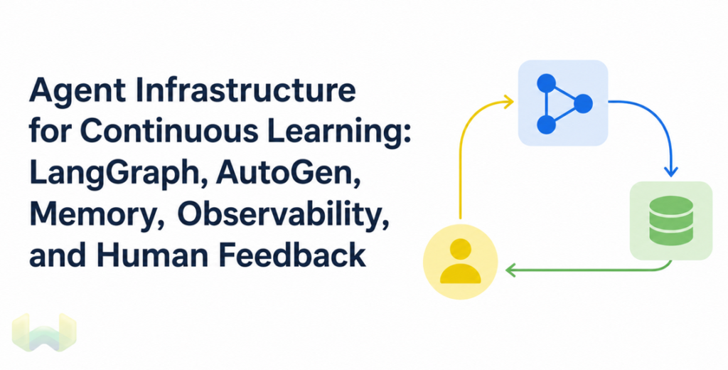Agent Infrastructure for Continuous Learning: LangGraph, AutoGen, Memory, Observability, and Human Feedback